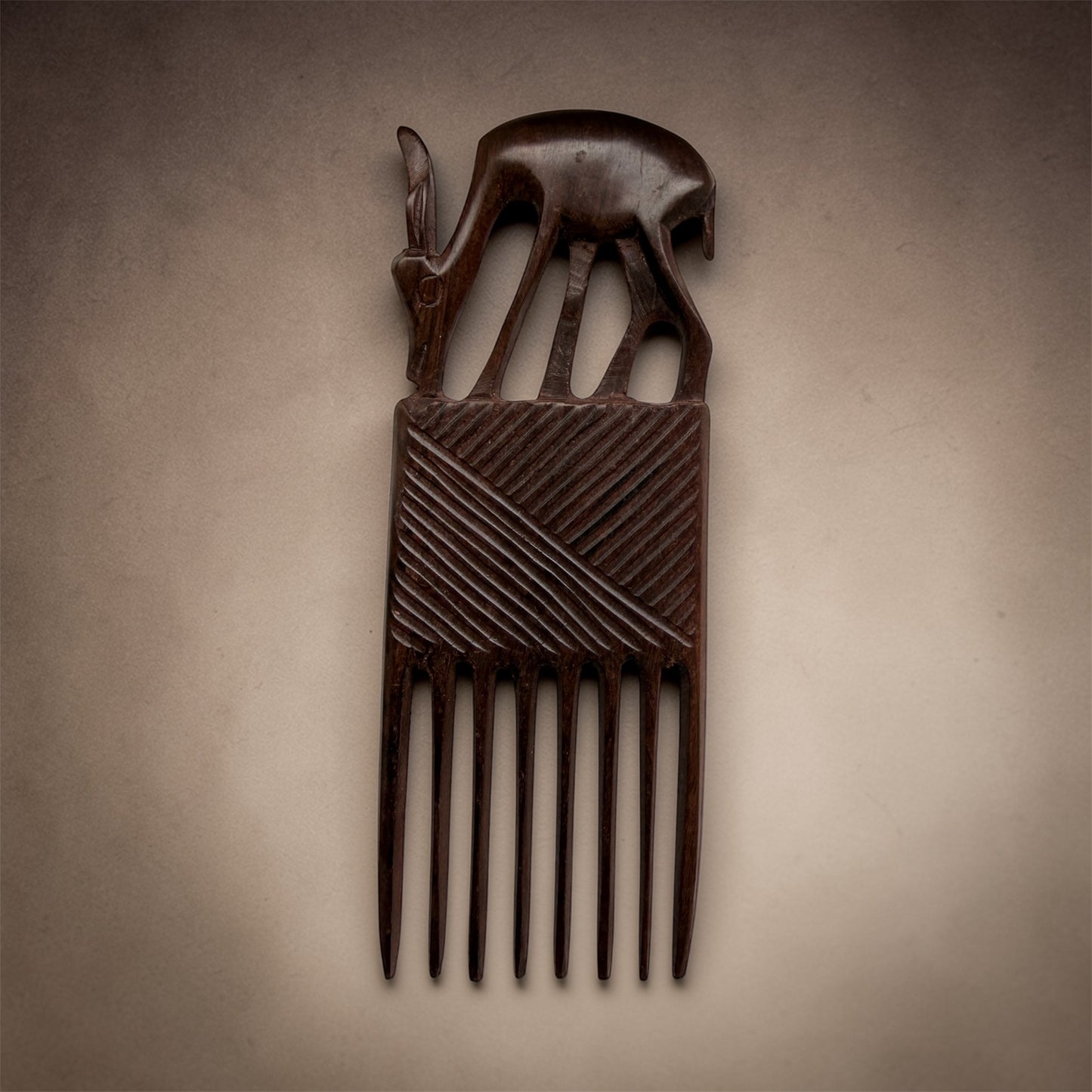 Antelope/ Gazelle Hand Craved Tribal Hair Comb